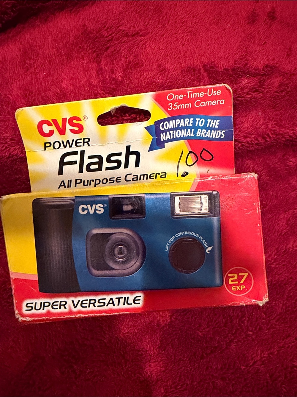 CVS Power Flash Camera Blue Disposable 35mm Camera